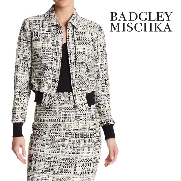 Badgley Mischka Black and White Blazer - Picture 1 of 16